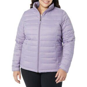 Women’s Dusty Grape 100% Nylon Lightweight Zip-Up Winter Quilted Puffer Jacket